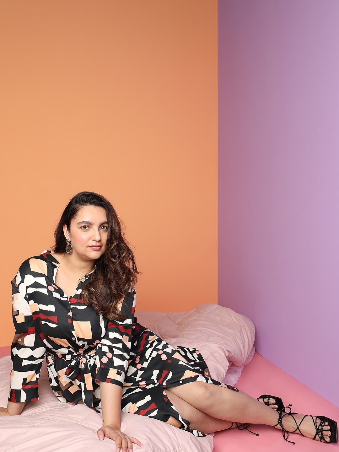 

VERO MODA CURVE Plus Size Shirt Midi Dress, Black