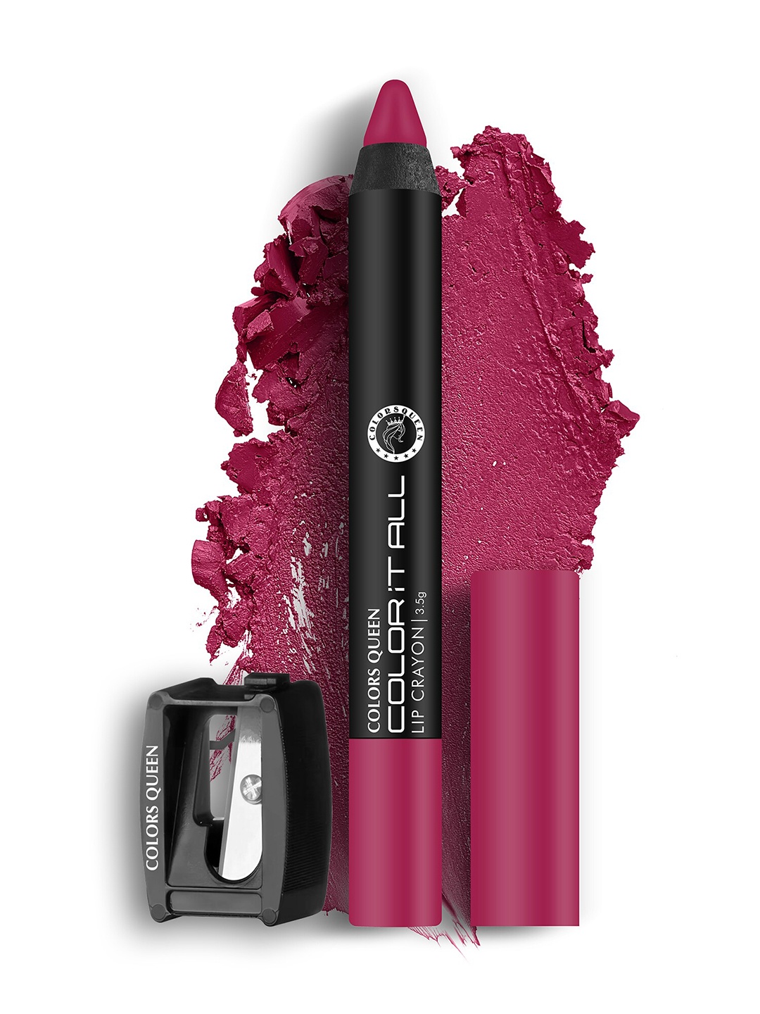 

Colors Queen Color It All Non Transfer Lip Crayon With Sharpener 4 g - Plum Pick 08, Magenta