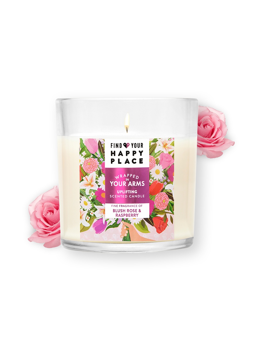 

FIND YOUR HAPPY PLACE Wrapped In Your Arms Uplifting Scented Candle - 200g, Pink