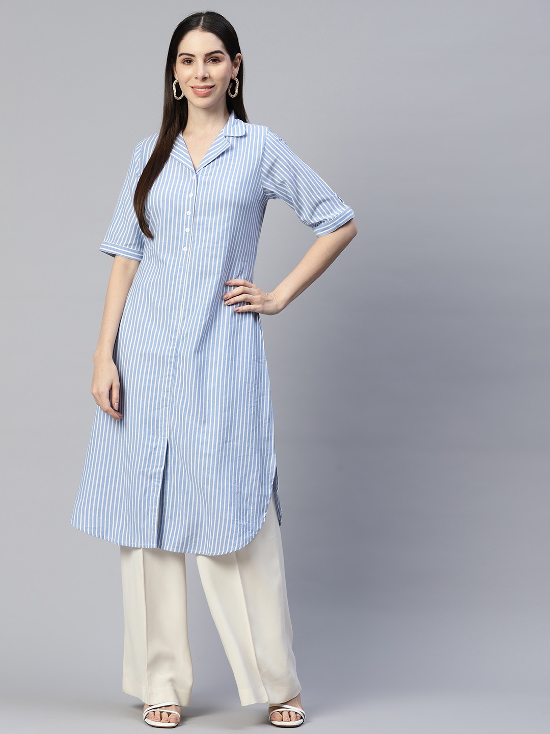 

Ayaany Striped Kurta, Blue