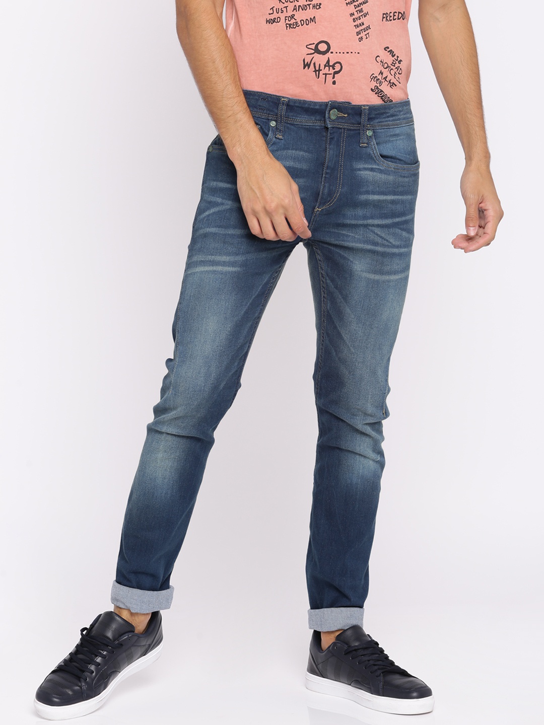 

Jack & Jones Men Blue Skinny Fit Low-Rise Clean Look Stretchable Jeans