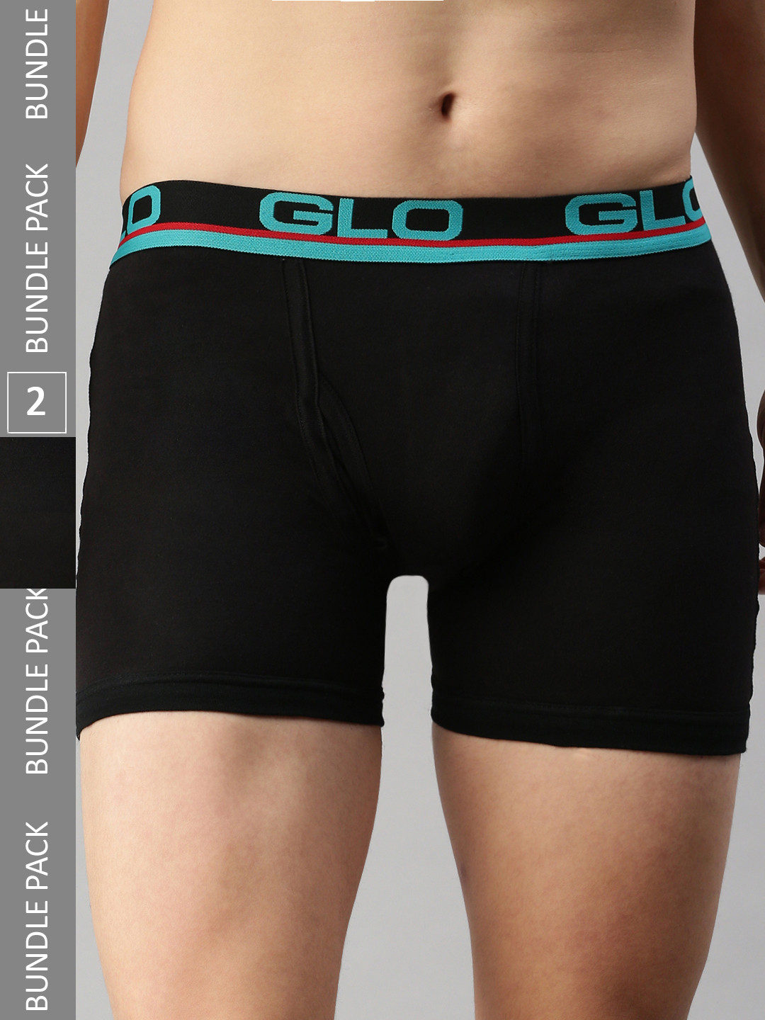 

Lux Cozi Pack Of 2 Brand Logo Printed Trunks COZI_GLO_INTLOCK_BLK_2PC, Black