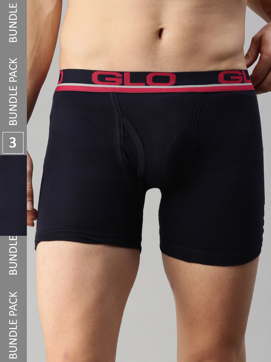 

Lux Cozi Pack Of 3 Logo Printed Detail Breathable Trunks- COZI_GLO_INTLOCK_NB_3PC, Navy blue