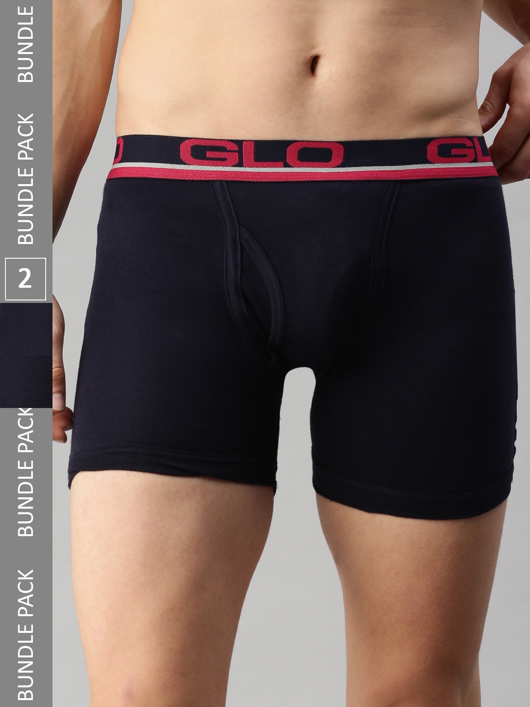 

Lux Cozi Pack Of 2 Logo Printed Detail Trunks COZI_GLO_INTLOCK_NB_2PC, Navy blue