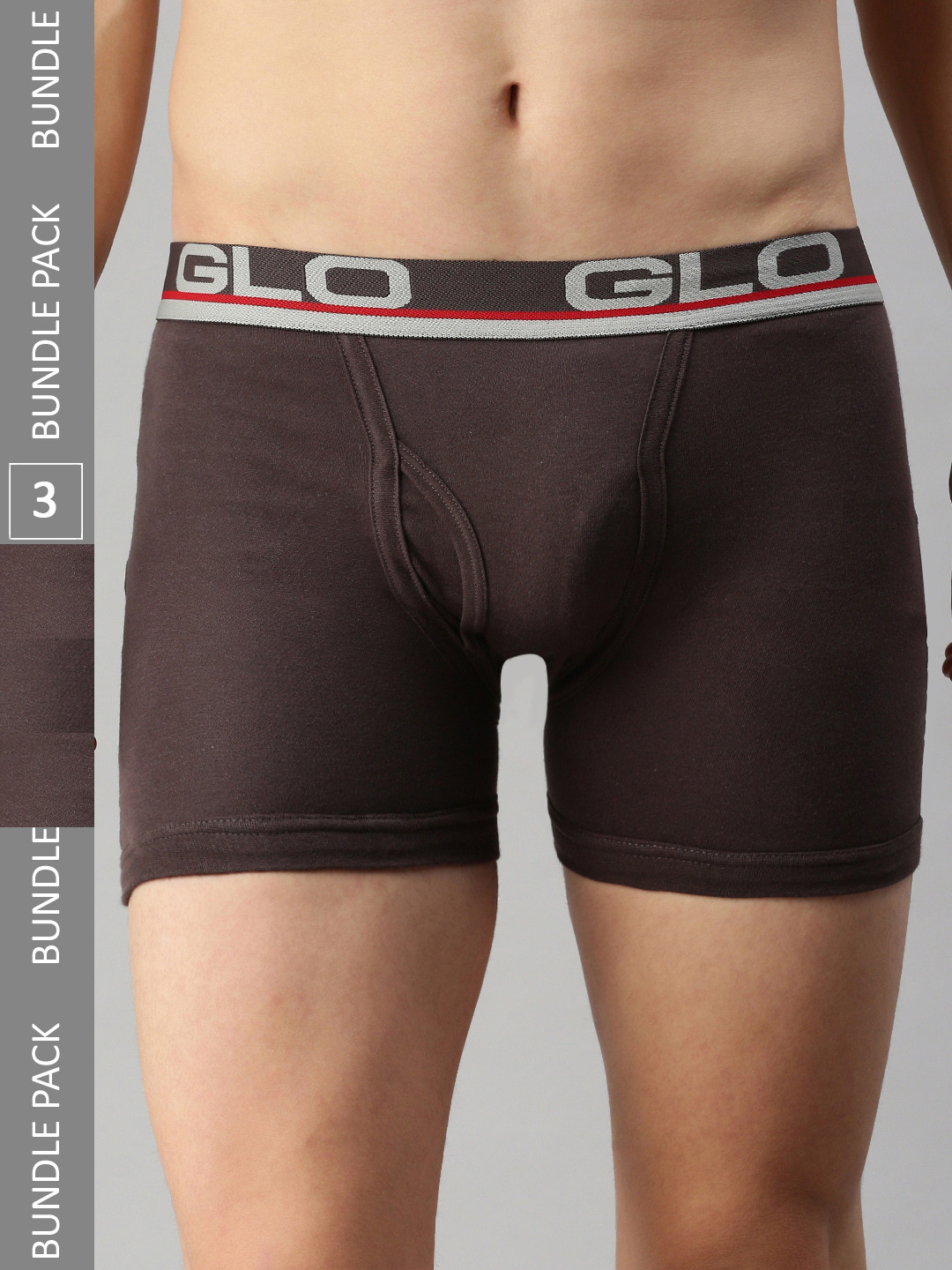 

Lux Cozi Pack Of 3 Anti-Bacterial Trunks COZI_GLO_INTLOCK_COF_3PC, Coffee brown