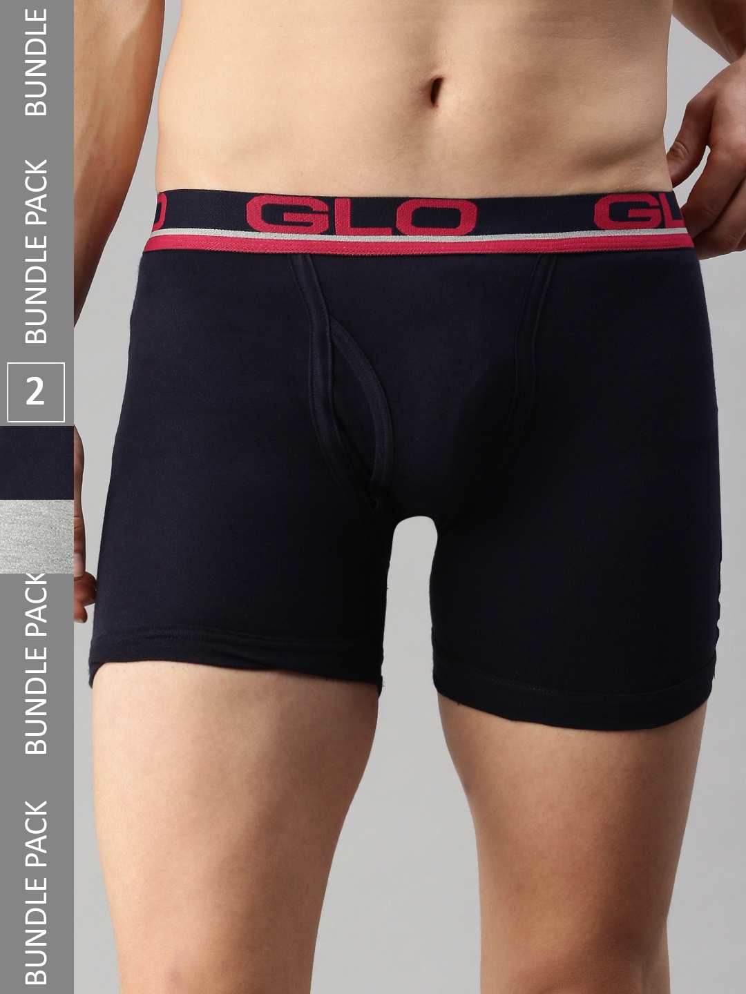 

Lux Cozi Pack Of 2 Logo Printed Detail Breathable Trunks COZI_GLO_INTLOCK_GM_NB_2PC, Grey melange