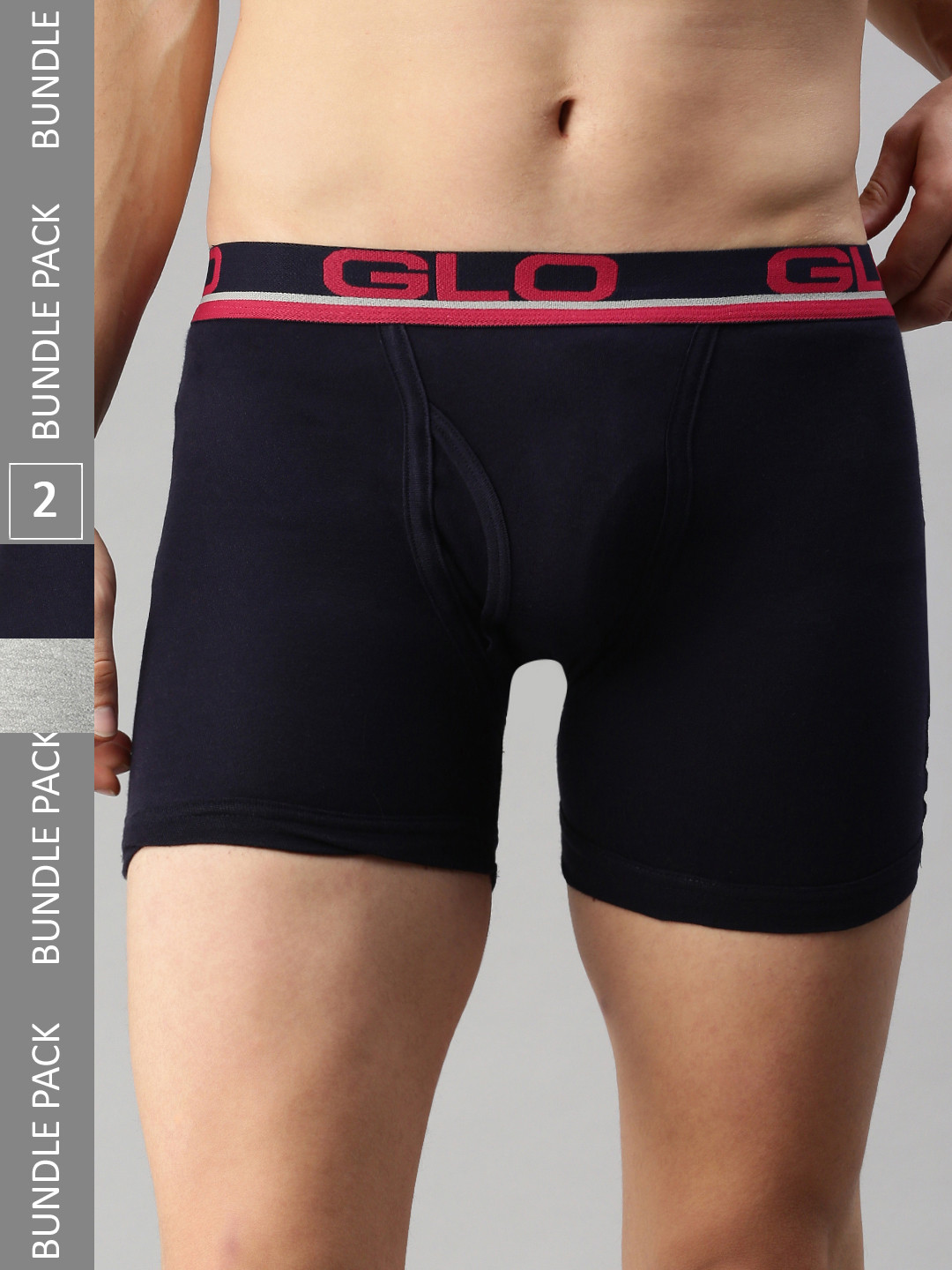 

Lux Cozi Pack Of 2 Anti-Bacterial Trunks COZI_GLO_INTLOCK_GM_NB_2PC, Grey melange