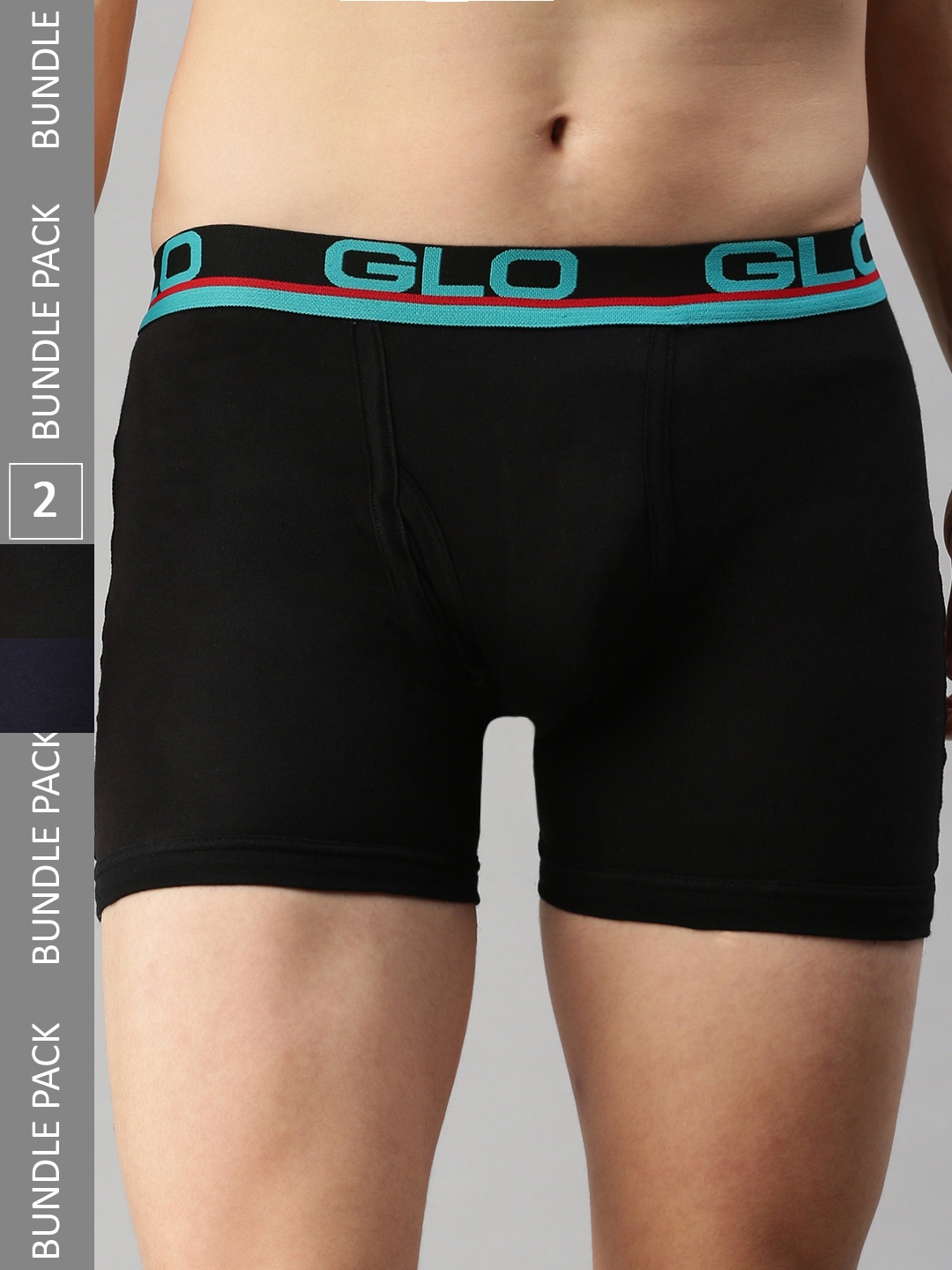 

Lux Cozi Pack Of 2 Brand Logo Printed Trunks COZI_GLO_INTLOCK_BLK_NB_2PC, Black