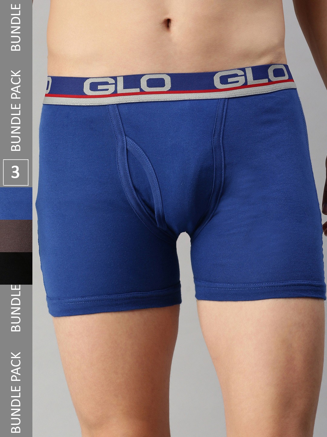 

Lux Cozi Men Pack Of 3 Basic Trunk COZI_GLO_INTLOCK_BLK_BU_COF_3PC, Black
