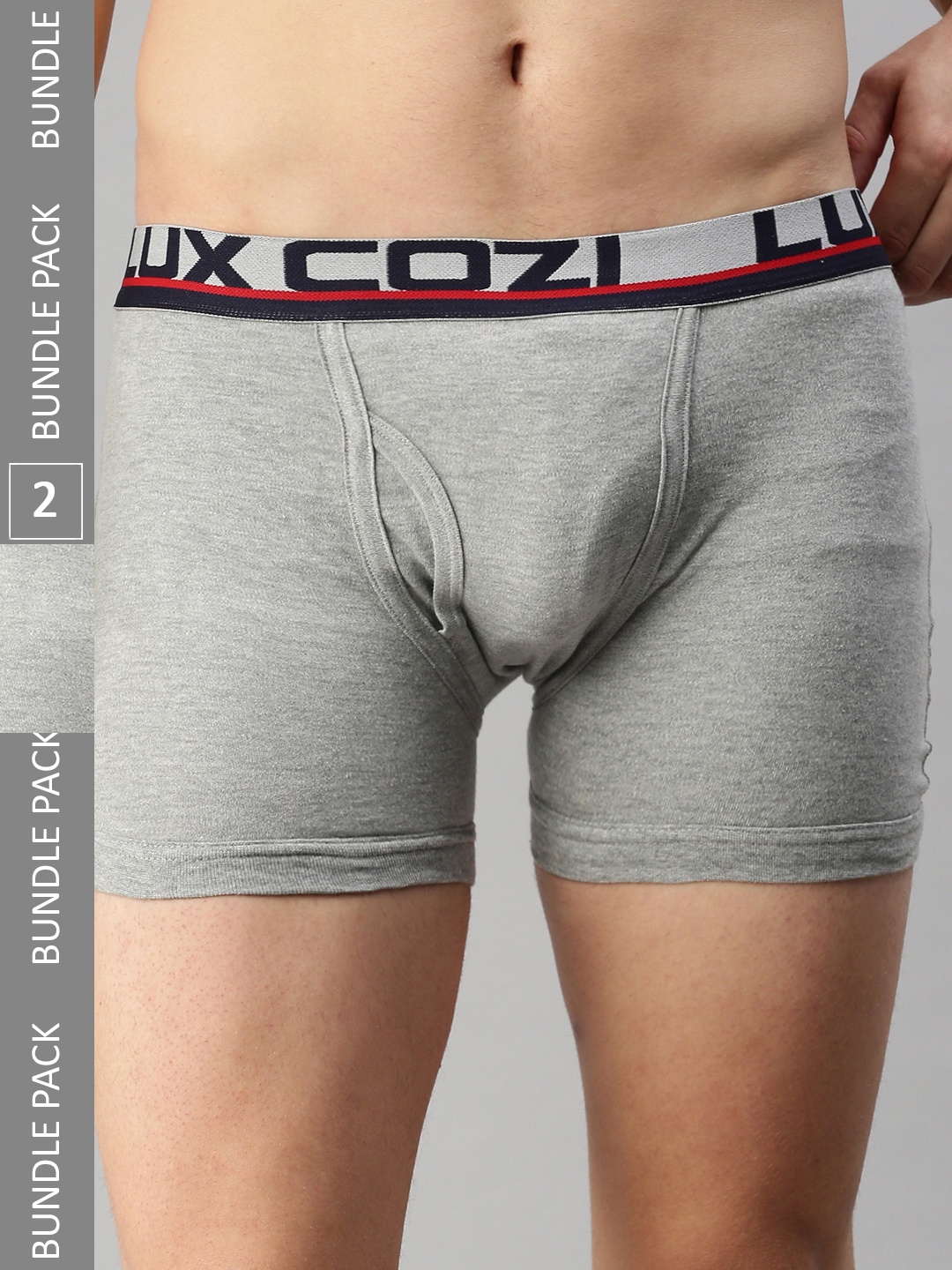 

Lux Cozi Pack Of 2 Anti-Bacterial Trunks COZI_GLO_INTLOCK_GM_2PC, Grey melange