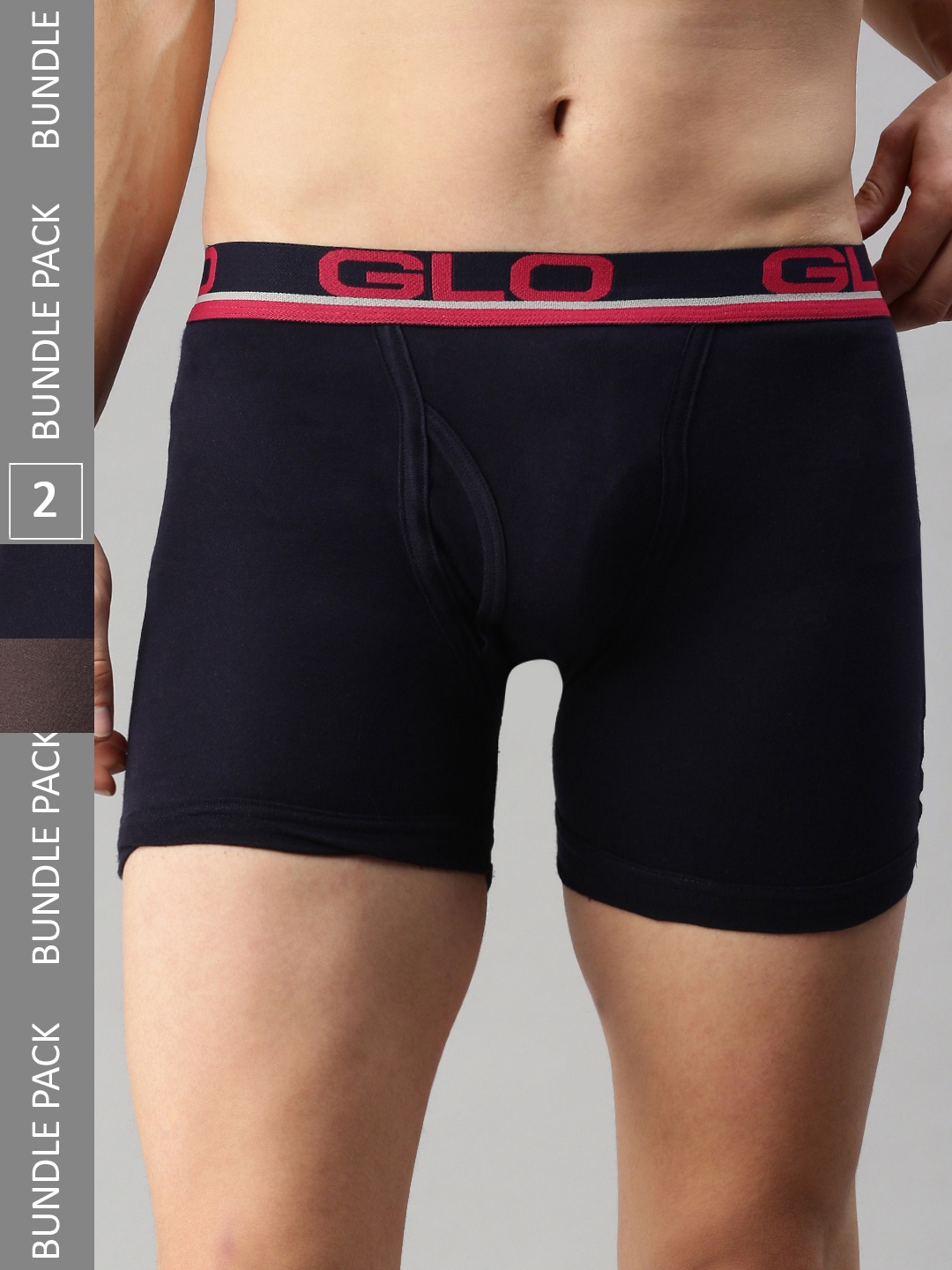 

Lux Cozi Men Pack Of 2 Mid-Rise Outer Elastic Trunks COZI_GLO_INTLOCK_COF_NB_2PC, Coffee brown