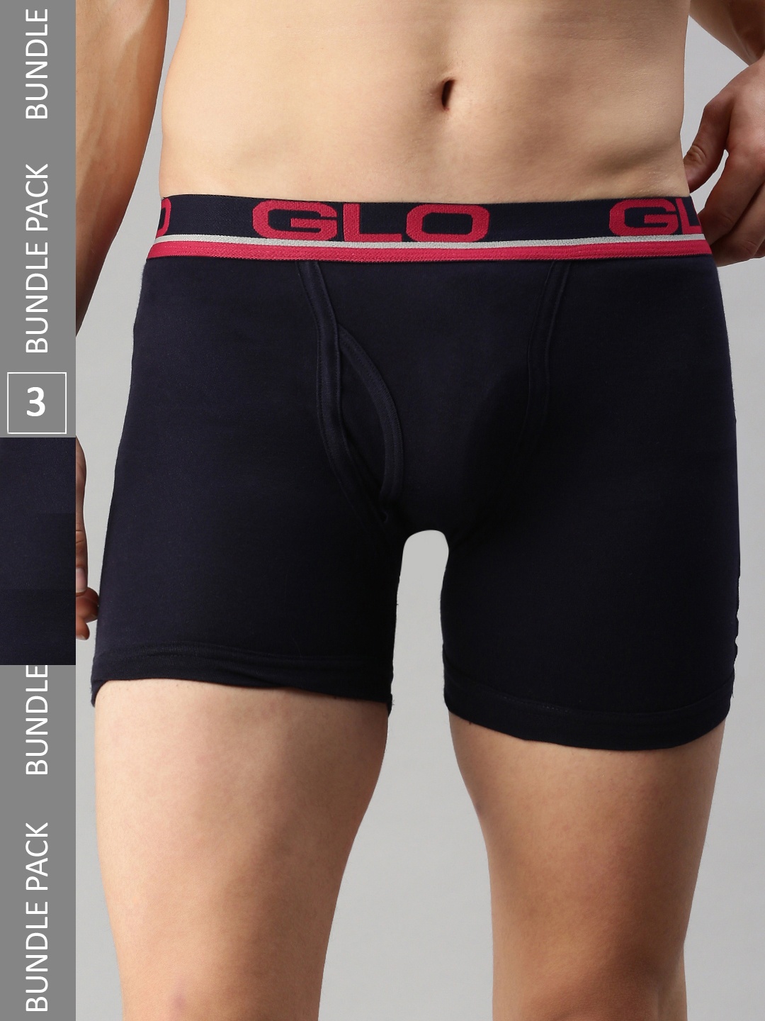 

Lux Cozi Pack Of 3 Outer Elastic Breathable Trunks COZI_GLO_INTLOCK_NB_3PC, Navy blue
