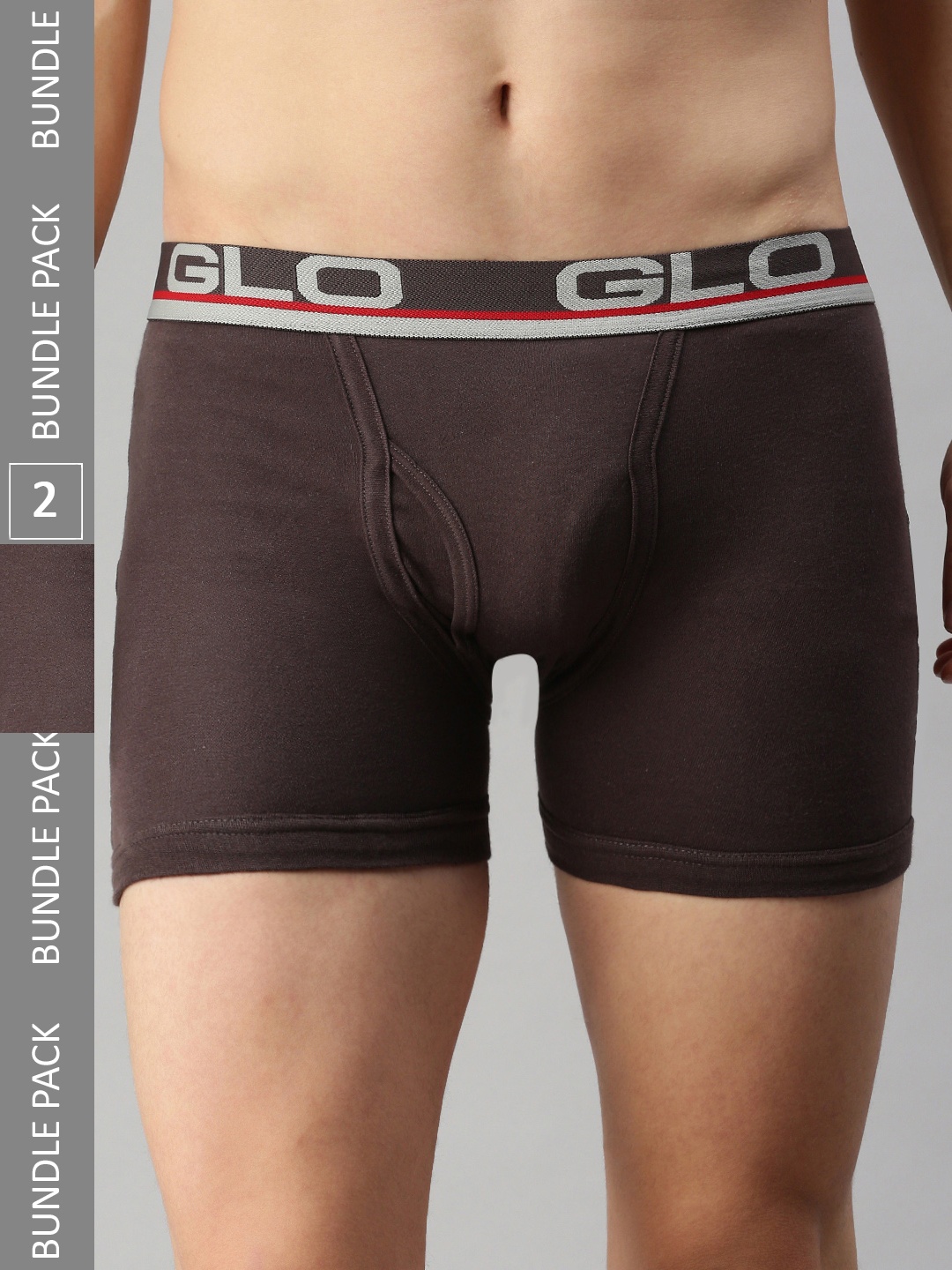 

Lux Cozi Pack Of 2 Mid-Rise Outer Elastic Trunks COZI_GLO_INTLOCK_COF_2PC, Coffee brown