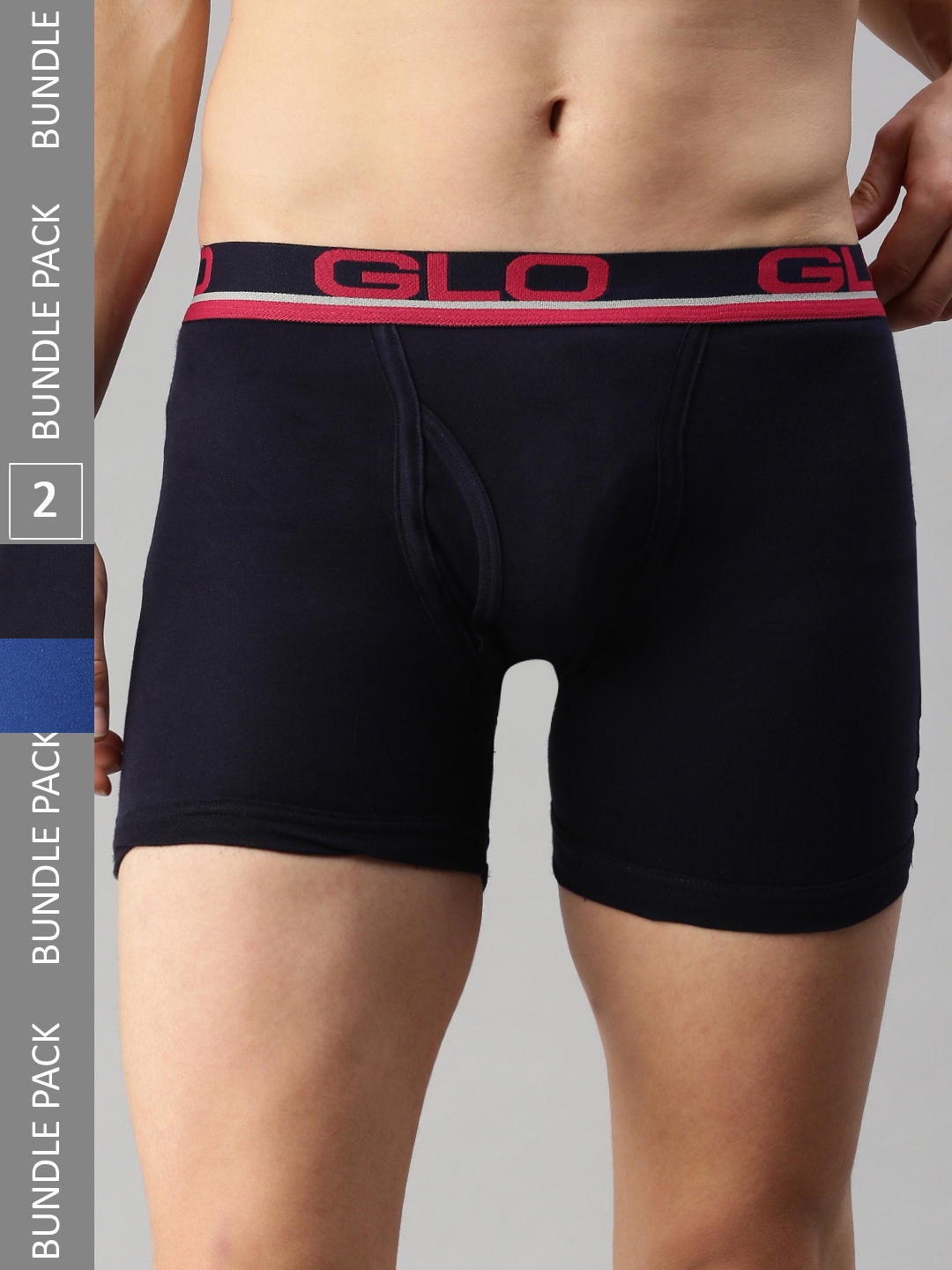 

Lux Cozi Pack Of 2 Outer Elastic Mid-Rise Trunks COZI_GLO_INTLOCK_BU_NB_2PC, Blue