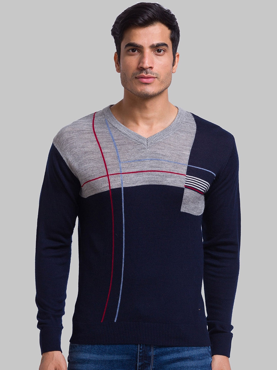 

Parx Men Colourblocked Pullover Sweater, Black