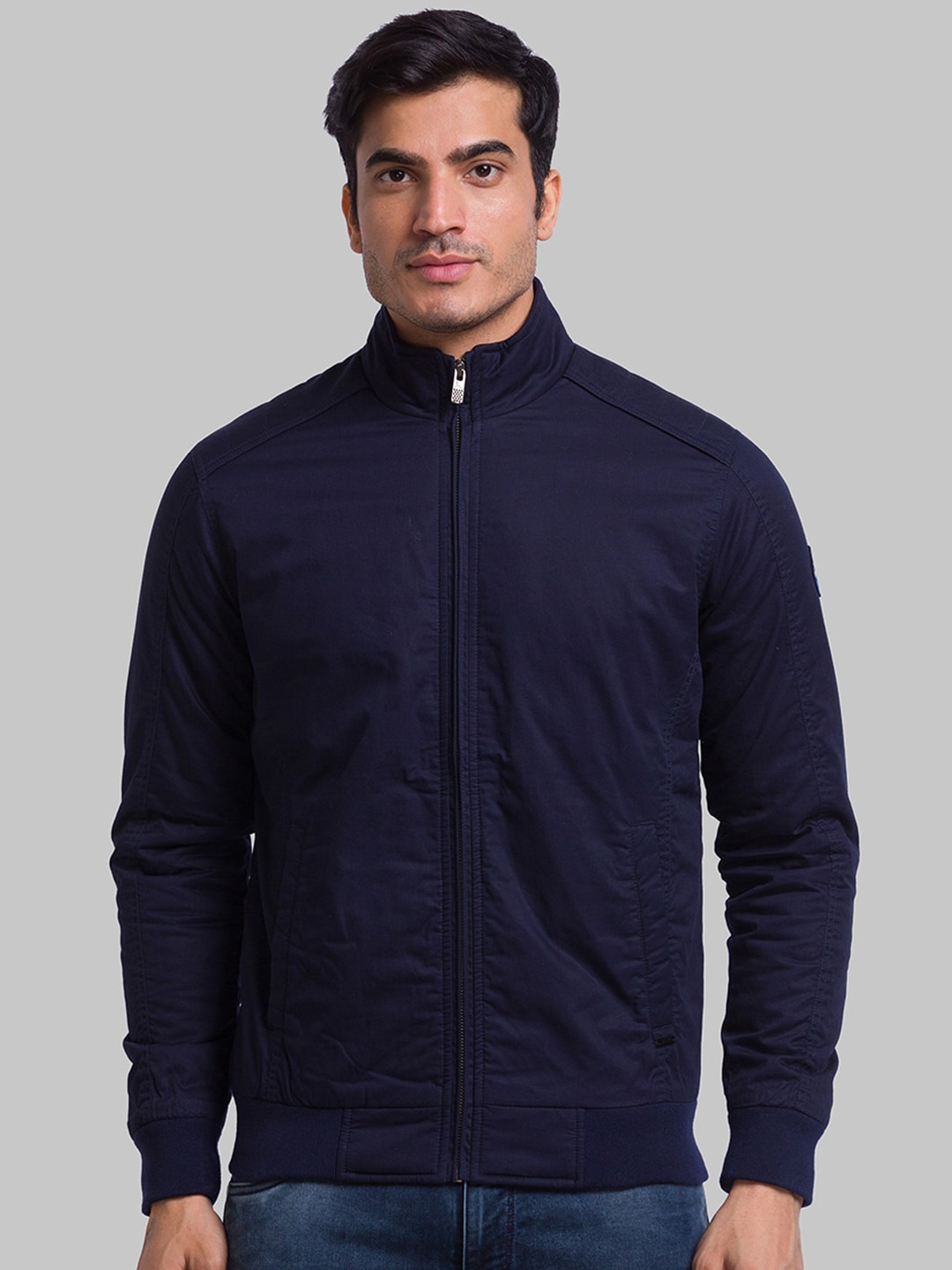 

Parx Men Mock Collar Cotton Padded Jacket, Blue