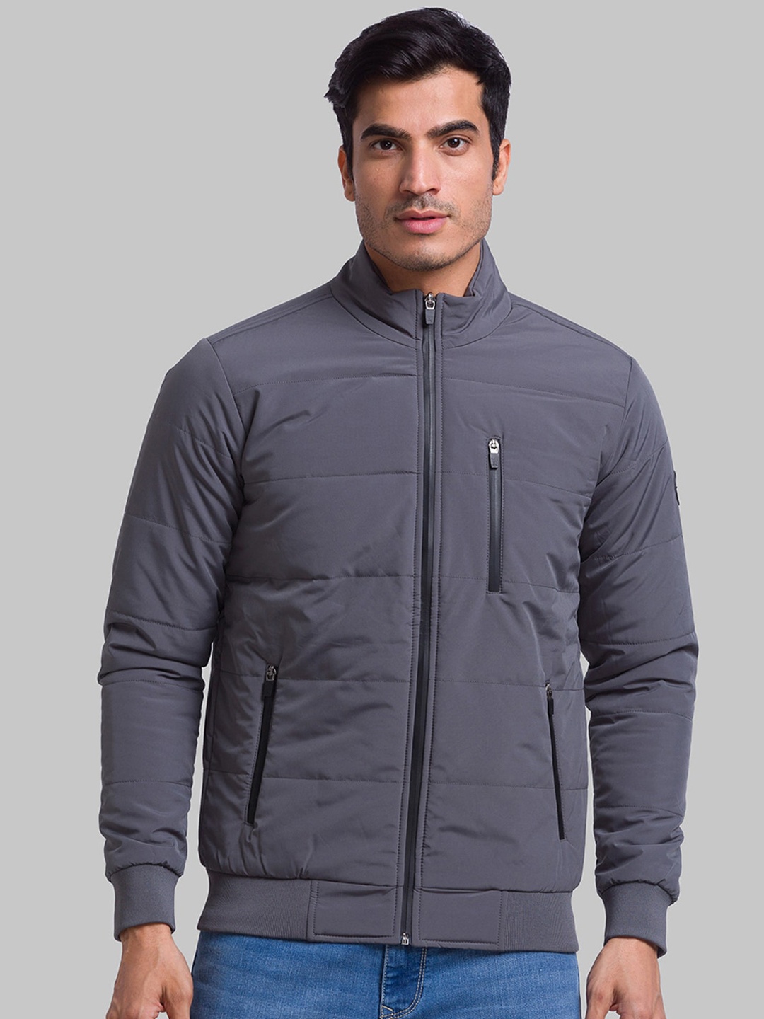 

Parx Men Solid Long Sleeves Padded Jacket, Grey