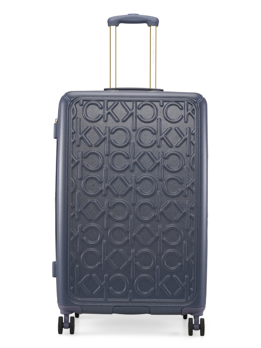 

Calvin Klein Big Monogram Denim Textured Hard-Sided 24" Medium Trolley Bag, Blue