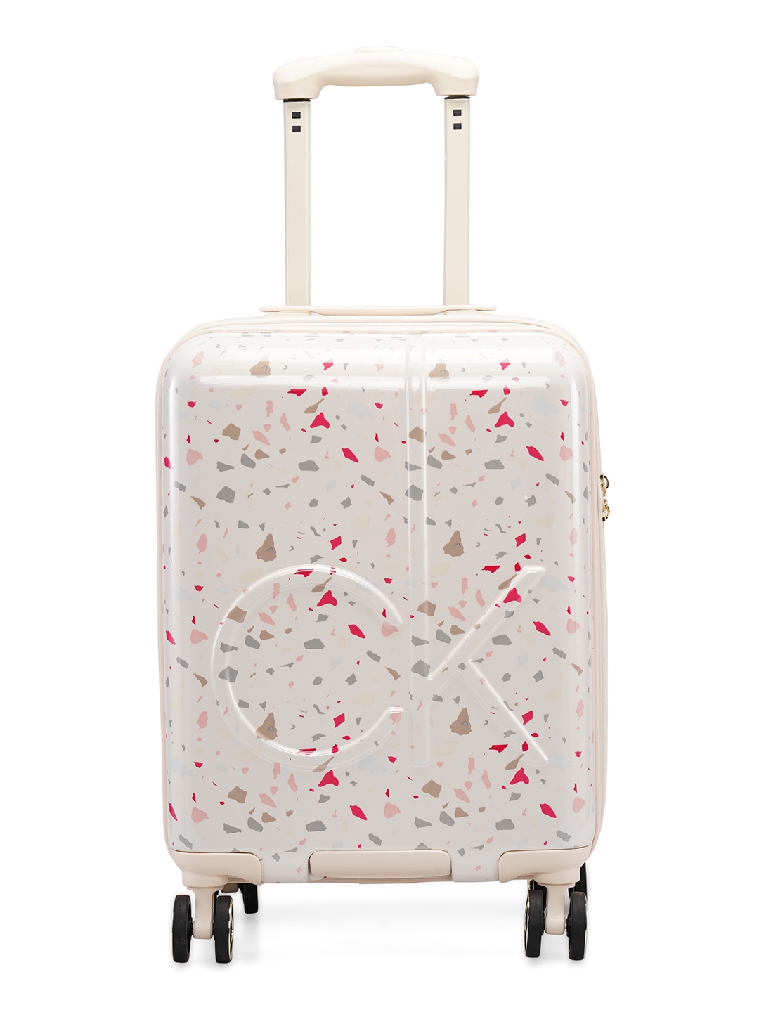 

Calvin Klein TERRAZZO ISLAND Printed ABS Material Hard-Sided 20" Cabin Trolley Suitcase, Grey