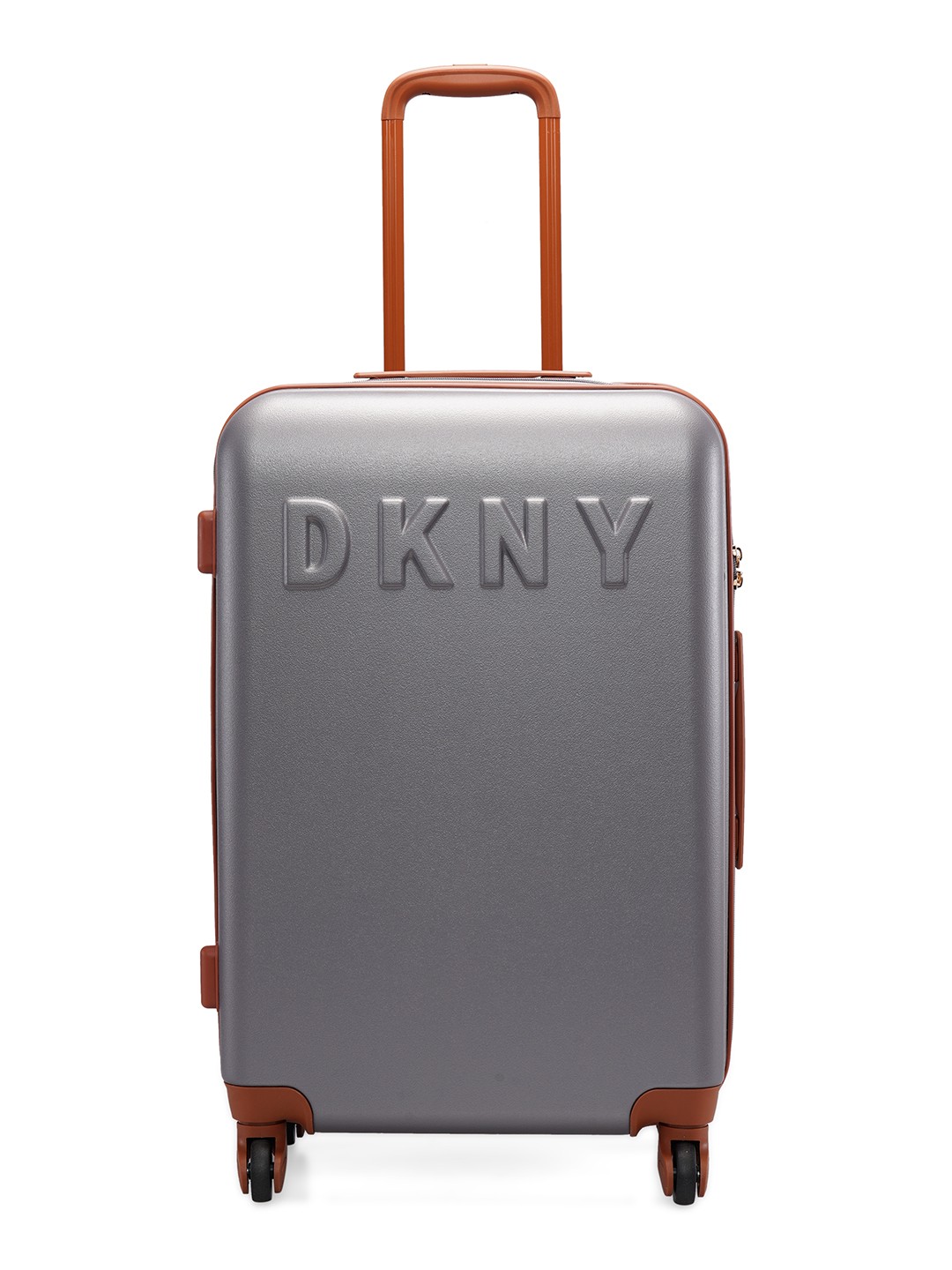 

DKNY IDENTIFICATION Textured ABS Material Hard-Sided Medium Trolley Suitcase, Grey