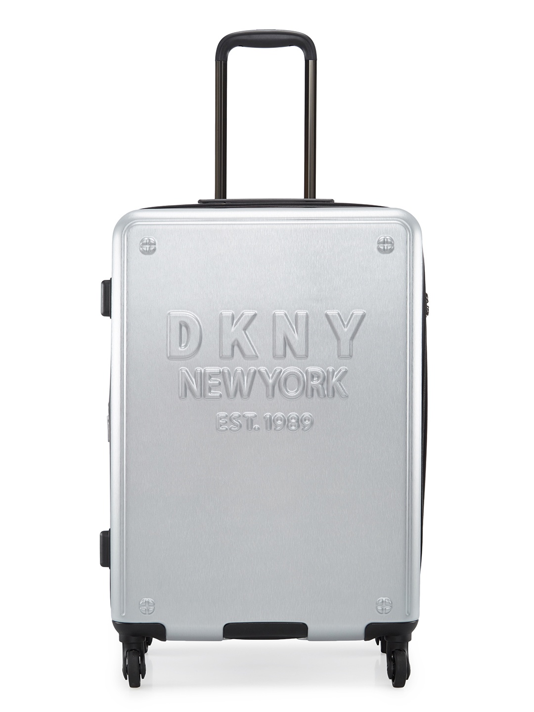 

DKNY NEW YORKER Textured ABS Material Hard-Sided Medium Trolley Suitcase, Silver