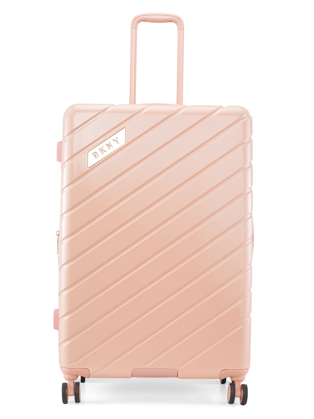 

DKNY BIAS Pink Textured Hard-Sided 28" Large Trolley Suitcase, Peach