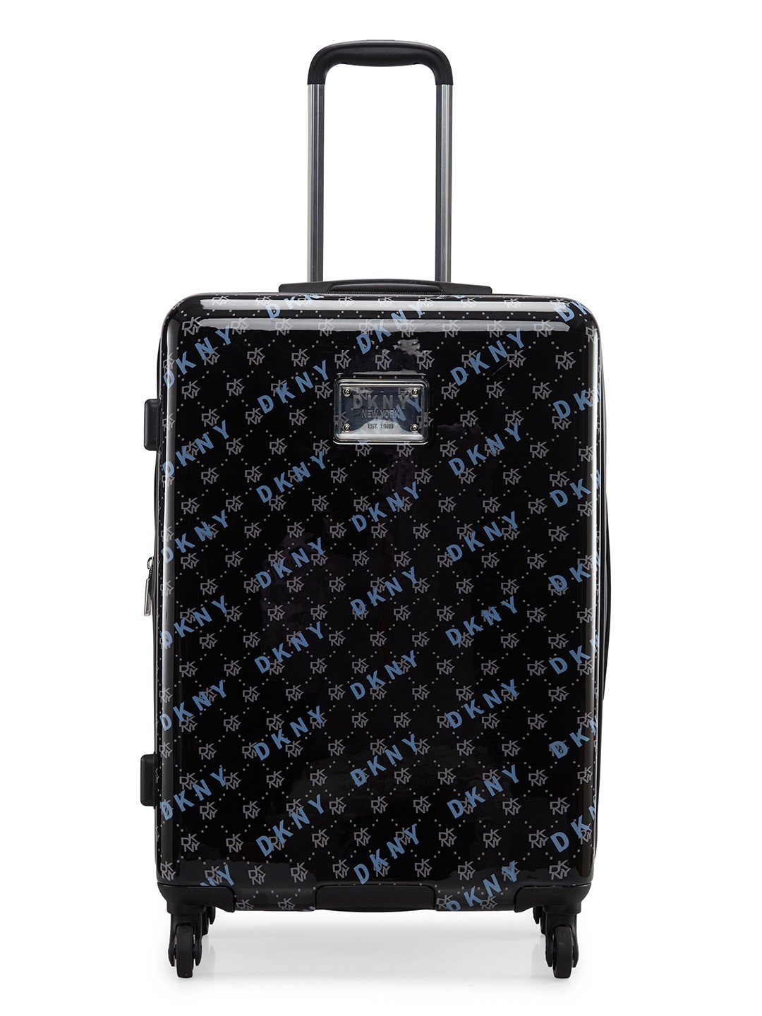 

DKNY ON REPEAT Black & Gold Printed Hard-Sided Medium ABS Trolley Suitcase