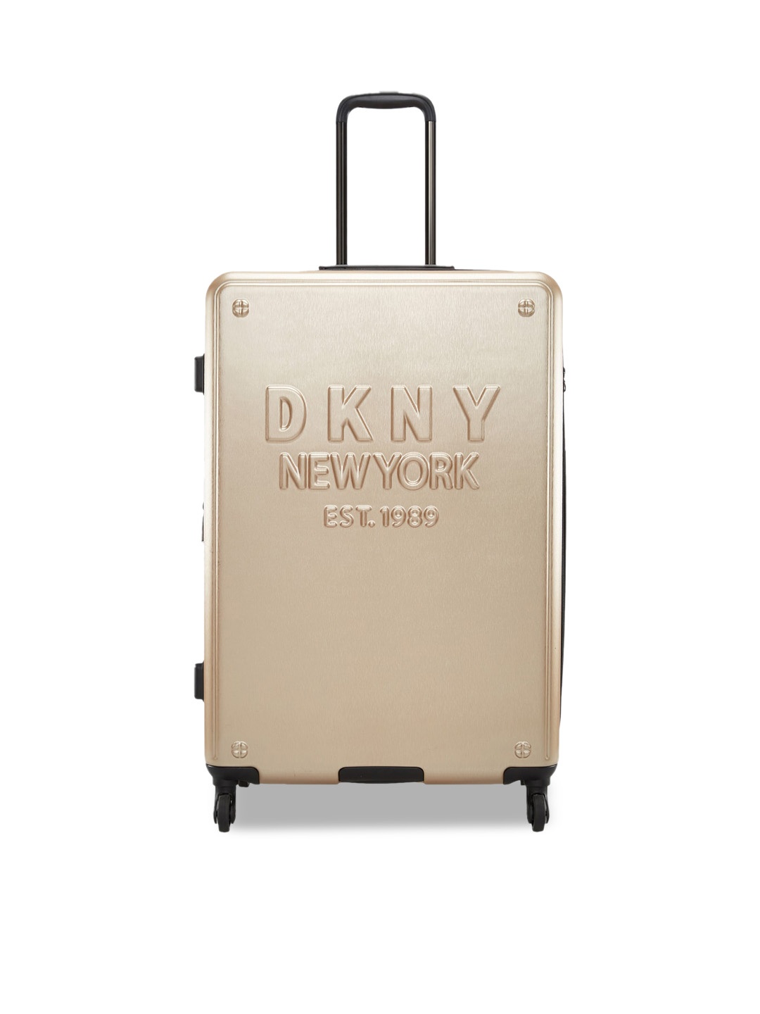 

DKNY NEW YORKER Textured Hard-Sided Large ABS Trolley Suitcase, Gold