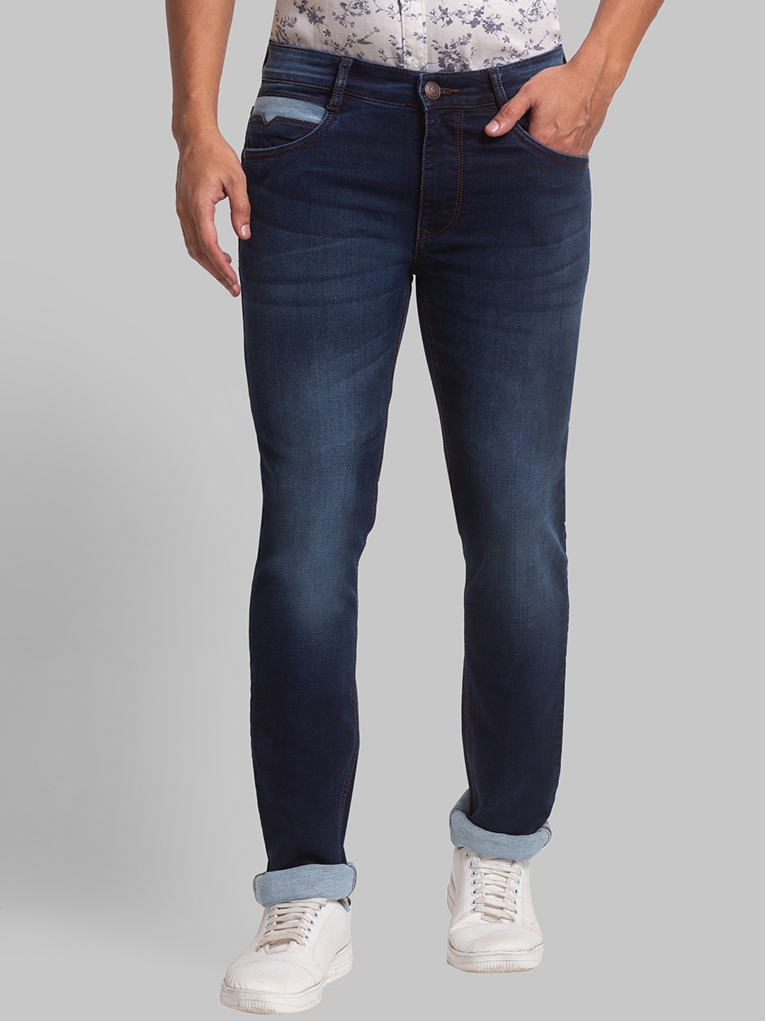 

Parx Men Tapered Fit Light Fade Jeans, Blue