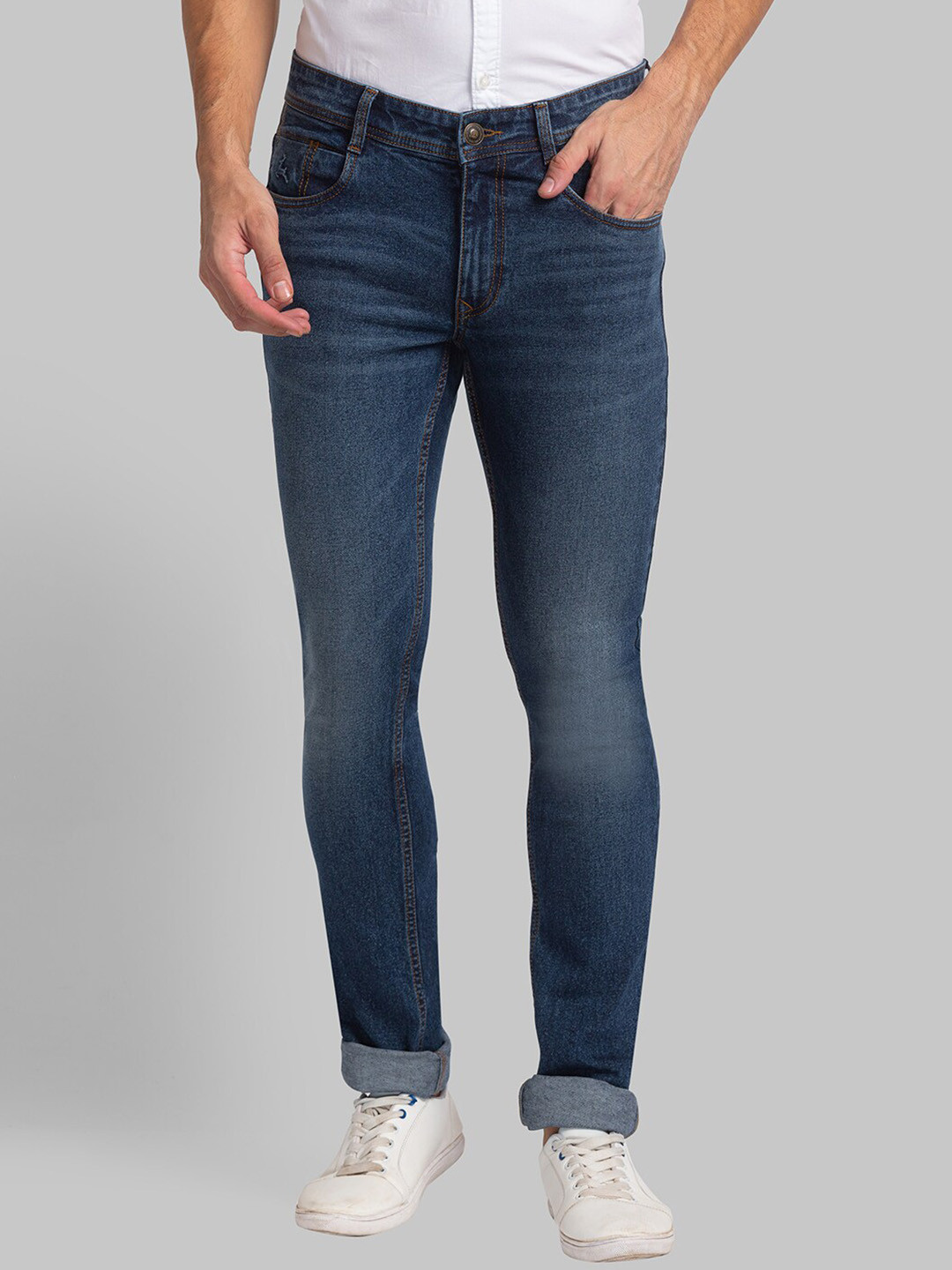 

Parx Men Skinny Fit Heavy Fade Jeans, Blue