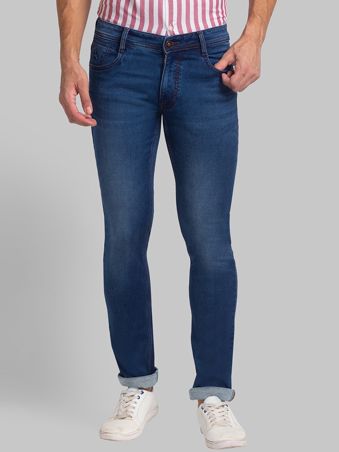 

Parx Men Tapered Fit Light Fade Jeans, Blue