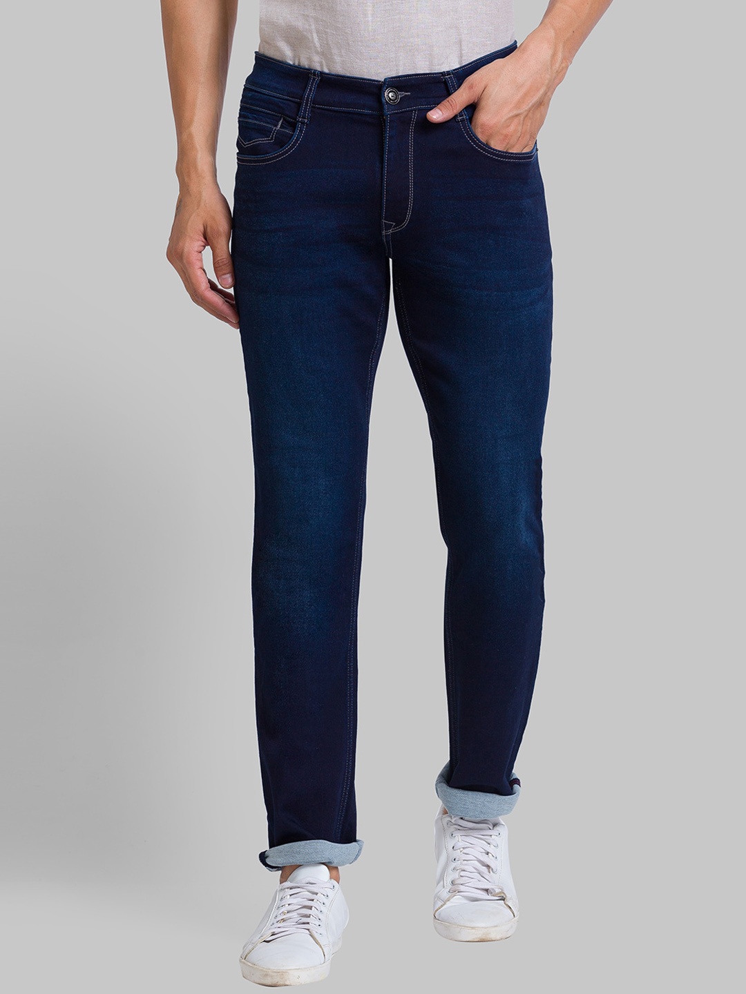 

Parx Men Tapered Fit Light Fade Jeans, Blue