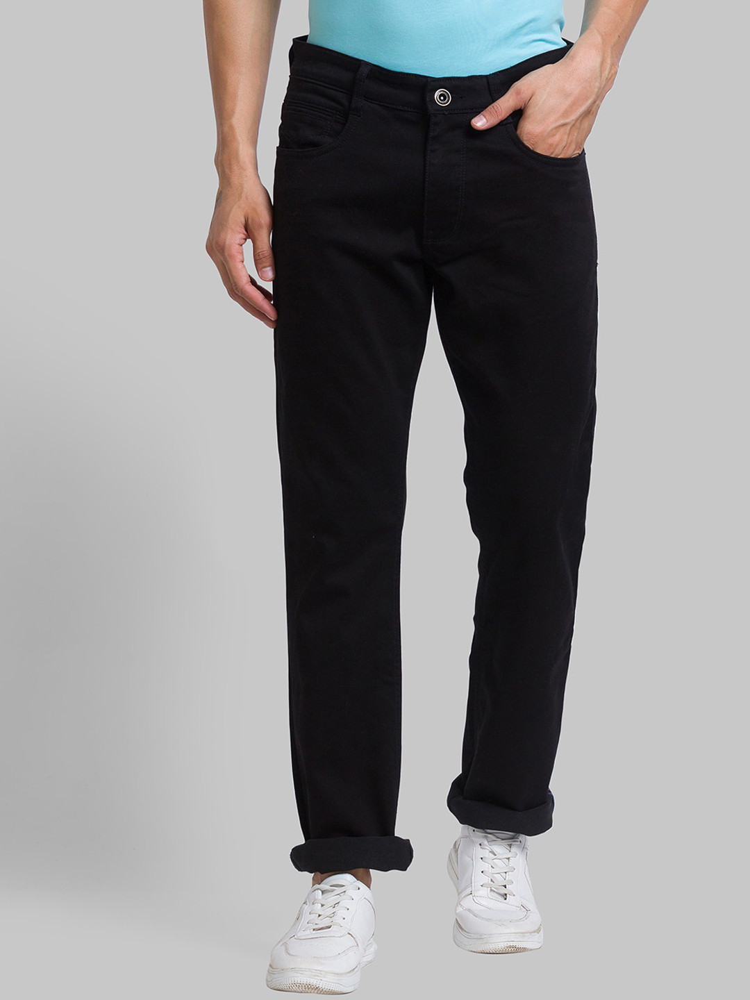 

Parx Men Mid Rise Regular Fit Jeans, Black