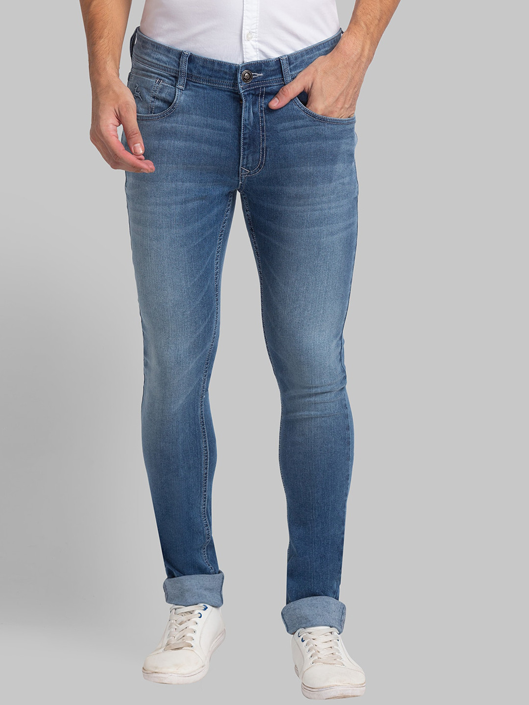 

Parx Men Skinny Fit Light Fade Jeans, Blue