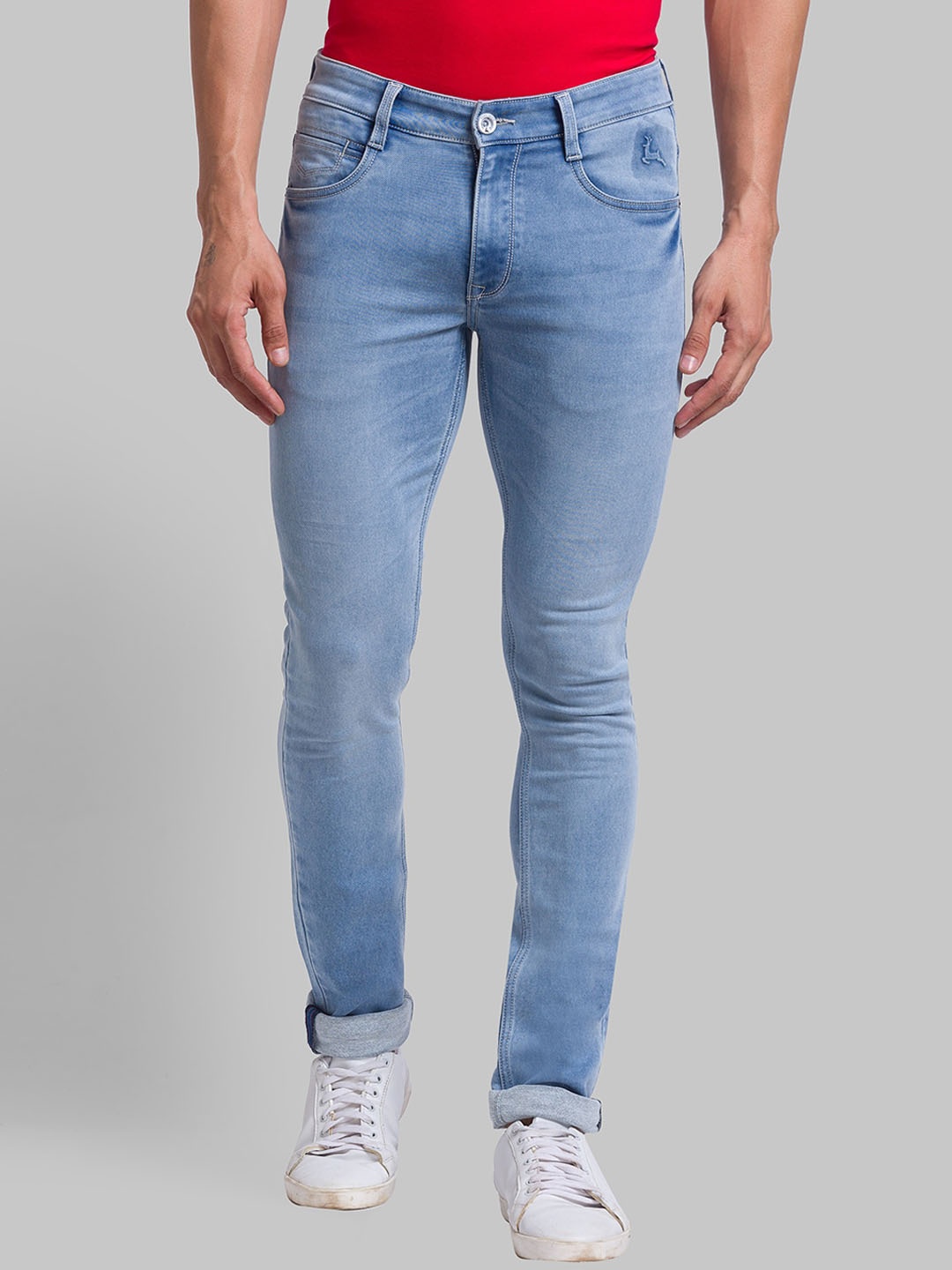

Parx Men Skinny Fit Heavy Fade Mid Rise Jeans, Blue