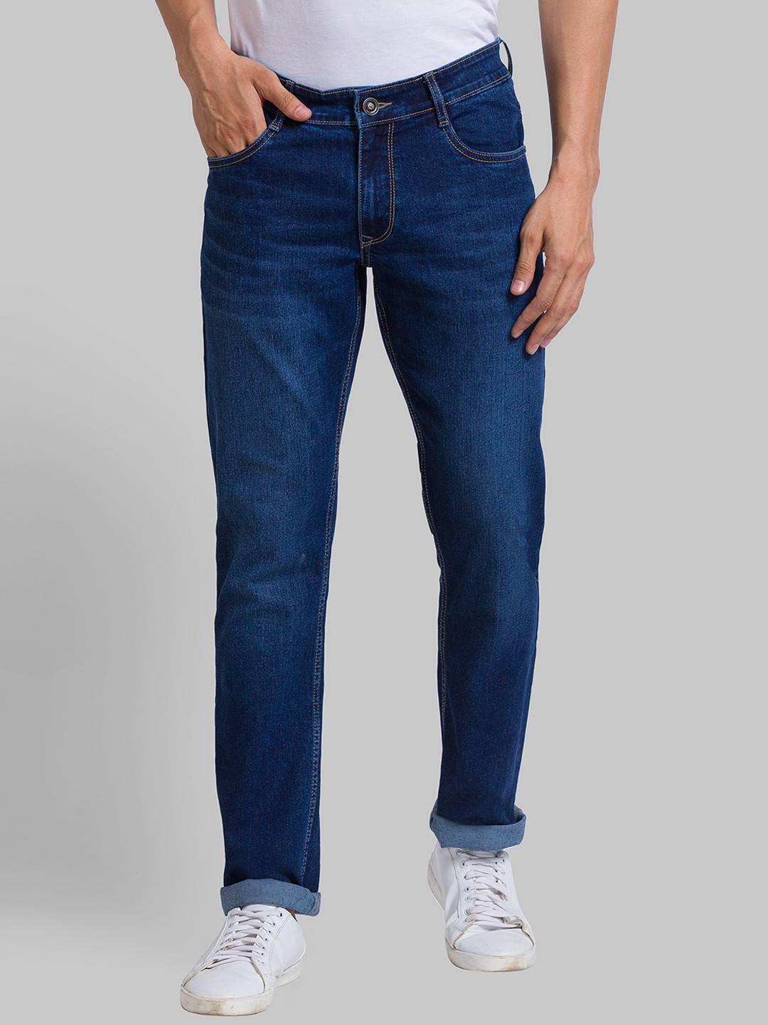 

Parx Men Tapered Fit Light Fade Jeans, Blue