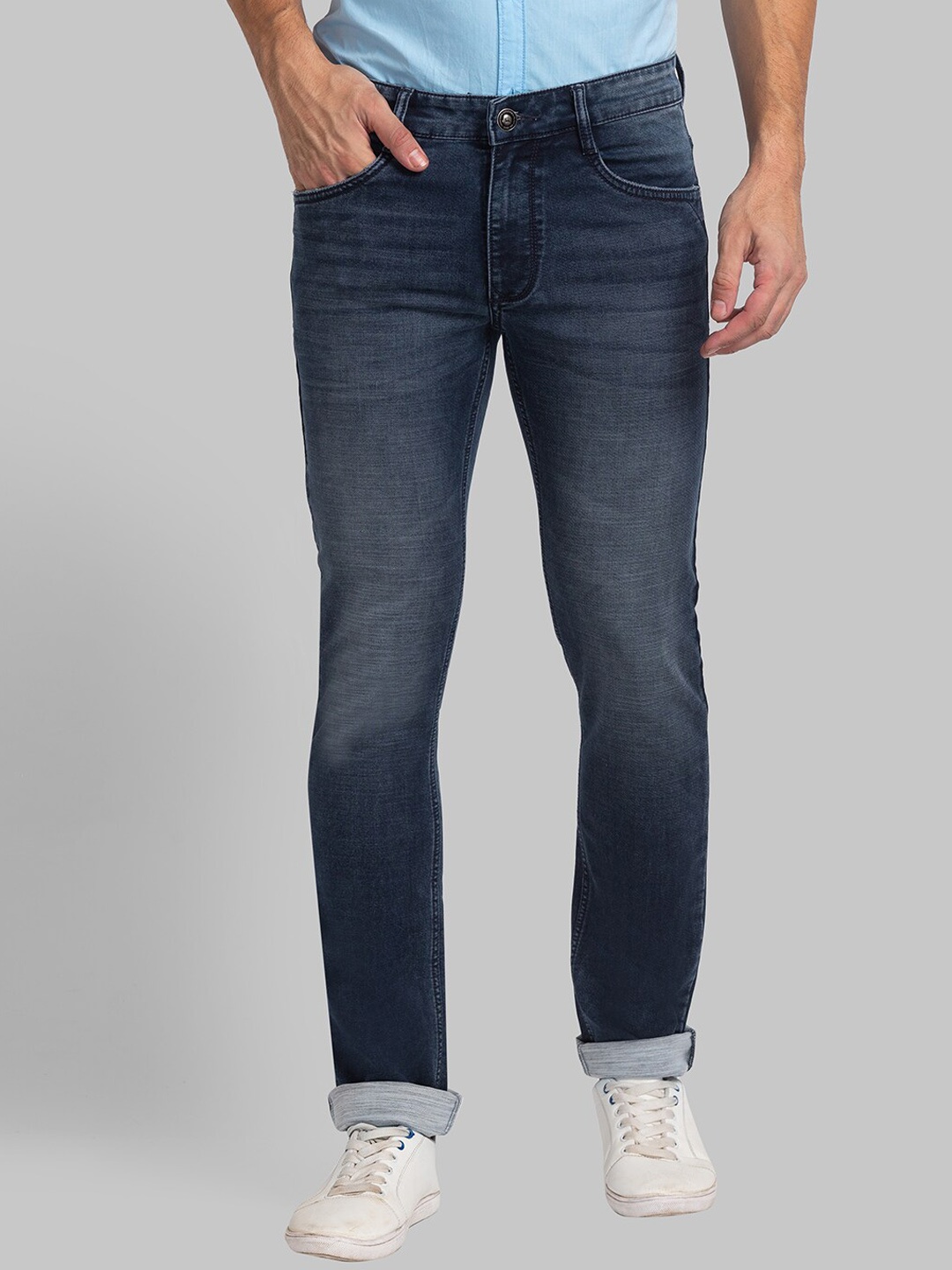 

Parx Men Tapered Fit Heavy Fade Jeans, Blue