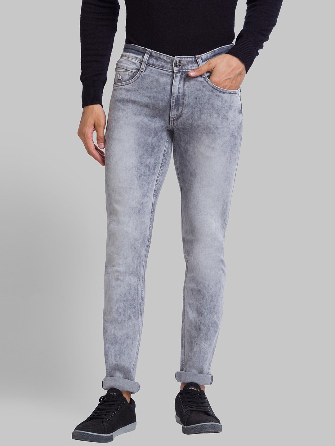 

Parx Men Tapered Fit Heavy Fade Jeans, Grey