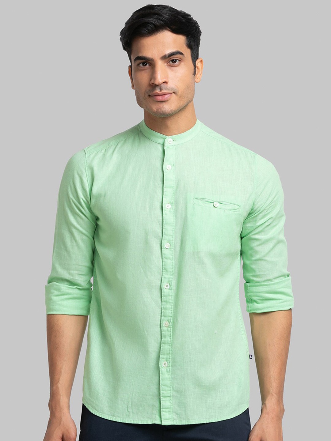 

Parx Men Slim Fit Cotton Casual Shirt, Green