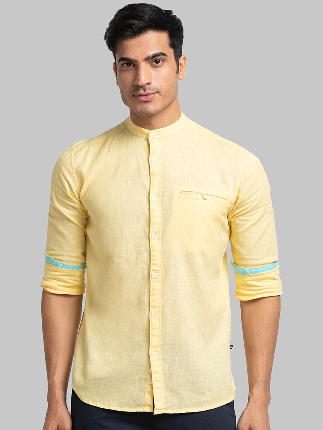 

Parx Men Slim Fit Cotton Casual Shirt, Yellow