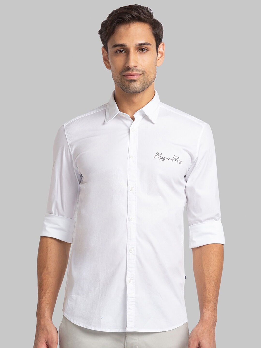 

Parx Men Slim Fit Cotton Casual Shirt, White