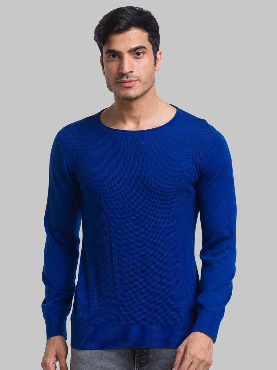 

Parx Men Round Neck Cotton Pullover Sweater, Blue