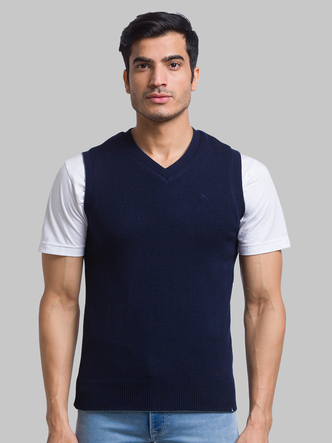 

Parx Men V-Neck Acrylic Pullover Sweater, Blue