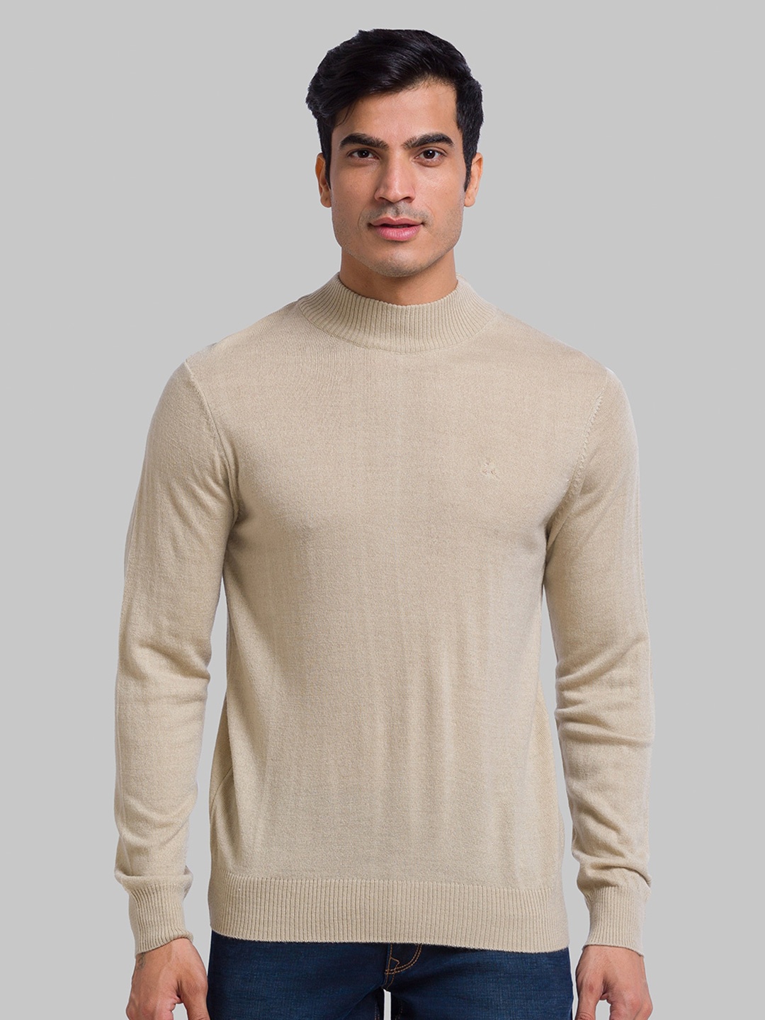 

Parx Men Turtle Neck Pullover Acrylic Sweater, Beige