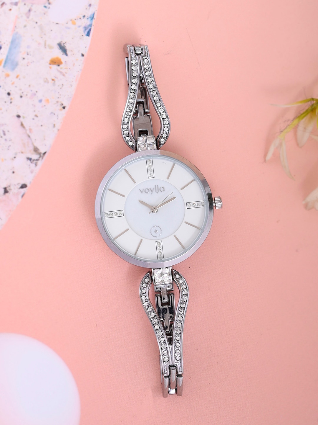 

Voylla Women Stainless Steel Bracelet Style Straps Analogue Watch 8905124489750, White