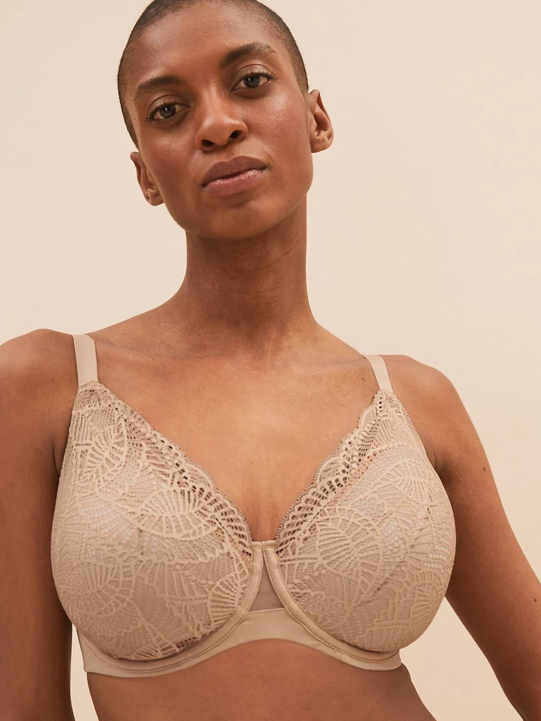 

Marks & Spencer Self Design Underwired All Day Comfort Non Padded Bra, Beige