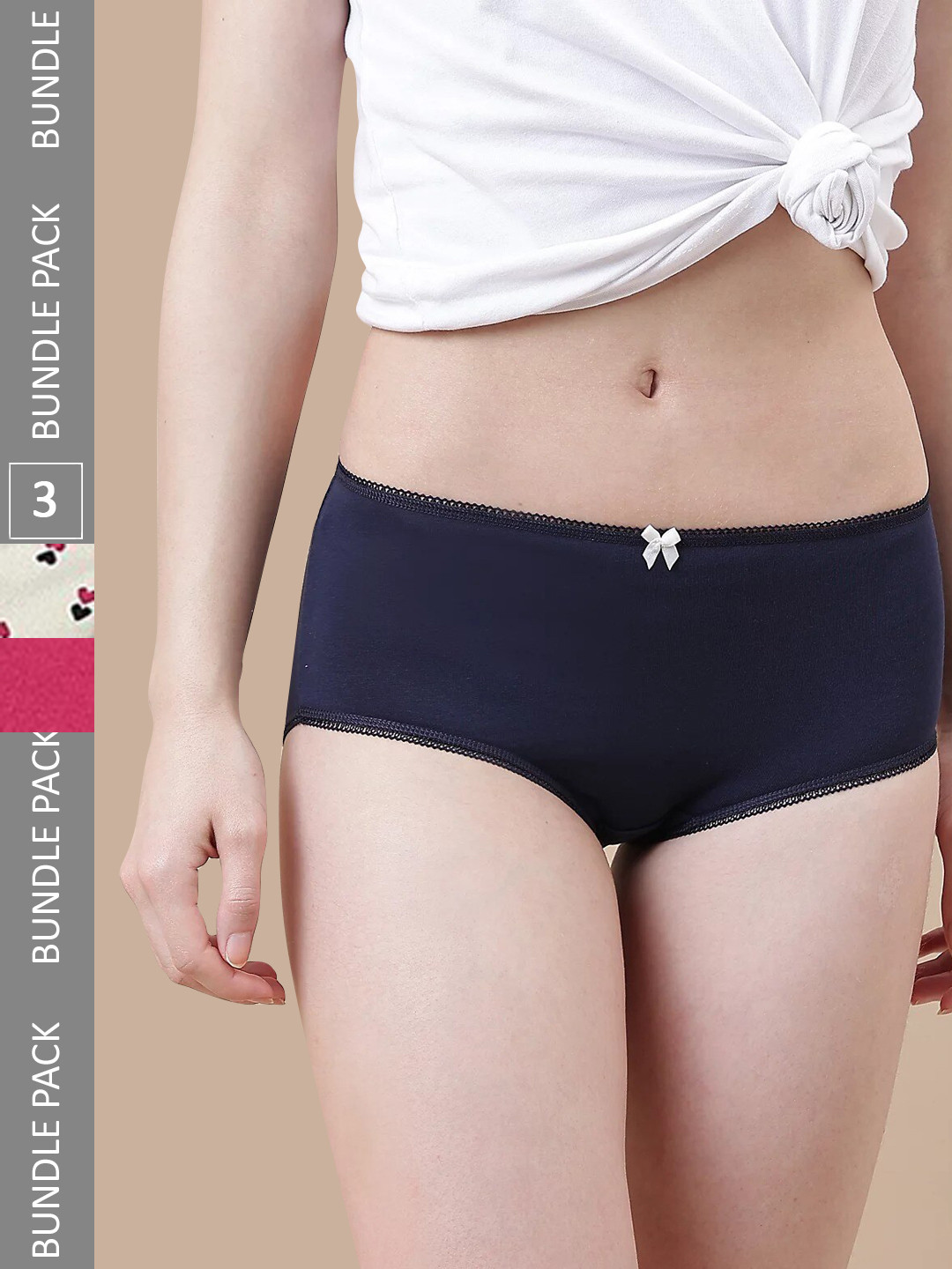 

Marks & Spencer Women Pack Of 3 Basic Briefs, Navy blue