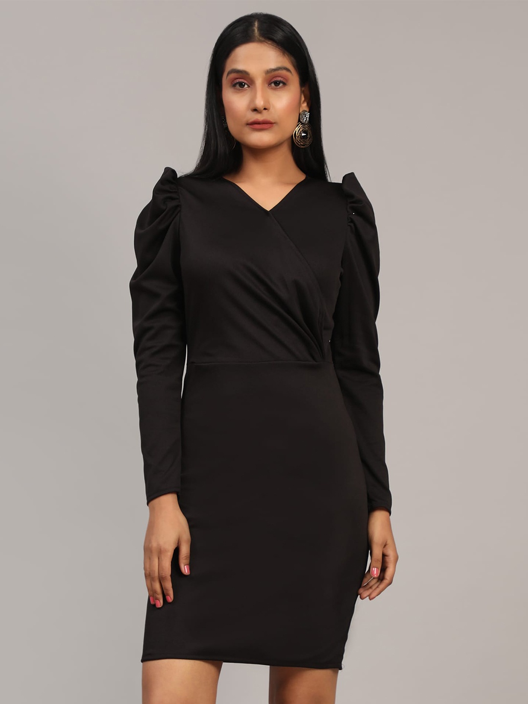 

Ekta Textiles Above Knee Sheath Dress, Black