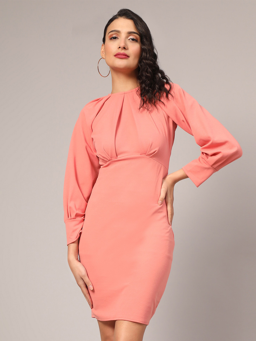 

Ekta Textiles Cotton Sheath Dress, Peach