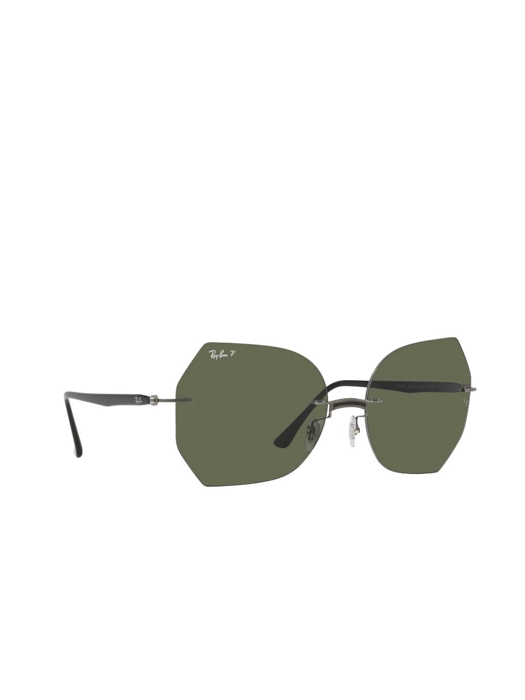 

Ray-Ban Oversized Sunglasses Rimless With Polarised Lens 8056597460569, Green